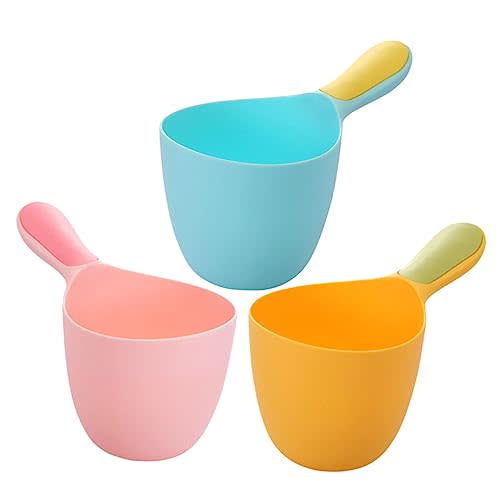 OKUMEYR 3Pcs Multi Purpose Water Ladle Bath Rinse Cups for Home Use Bathroom Water Scoop for Dish Washing and Hair Rinsing for Adults