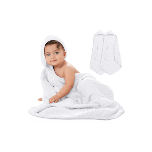 Hooded Baby Towels - 6 Layers, Pack of 2
