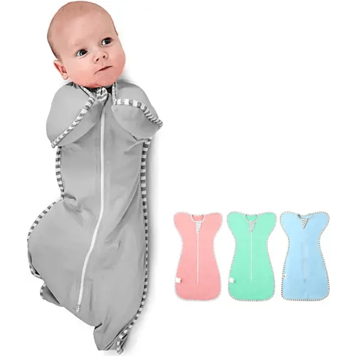 Swaddle Wrap for Baby, Newborn Boy or Girl Adjustable Sleep Sack 100% Breathable Soft Premium Cotton Suit for Kids Aged 0-3 Months (Grey)