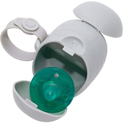 Ubbi On The Go Dual Pacifier Holder, Keeps Baby’s Binkies Clean and Accessible, Includes Silicone Strap, Gray