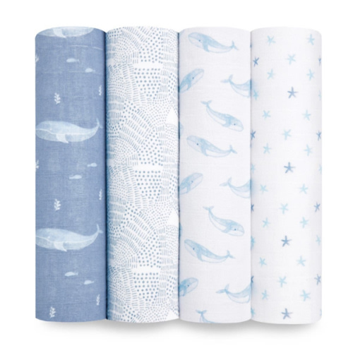 Oceanic Organic Cotton Swaddles 4pk | aden + anais