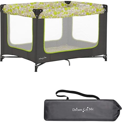 Zodiak Portable Playard in Grey and Green, Lightweight, Packable and Easy Setup Baby Playard, Breathable Mesh Sides and Soft Fabric - Comes with a Removable Padded Mat