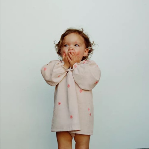 EMBROIDERED FLOWER DRESS AND PANTIES - Light beige | ZARA United States
