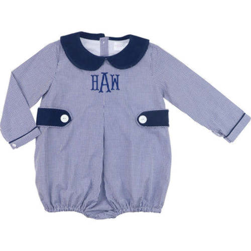 Navy Gingham Tab Bubble – Cecil & Lou