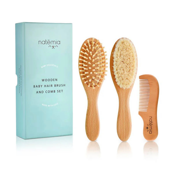 Wooden Hair Brush Set