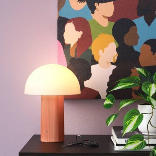 Portable Mushroom Lamp With Rechargeable Battery White: Touch Sensor, 3-way Light - Room Essentials™