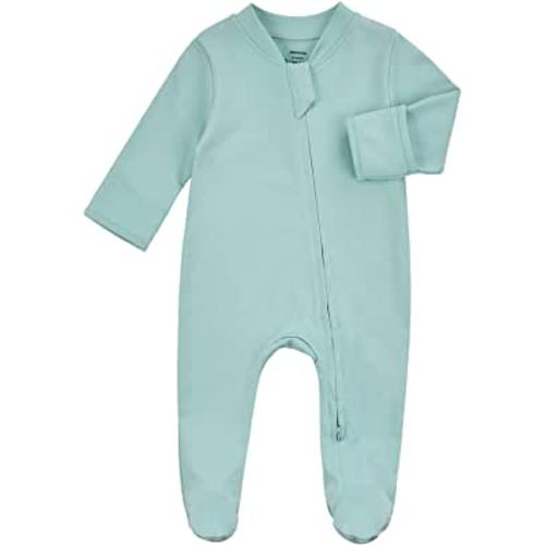 Amazon.com: Aablexema Organic Cotton Baby Footie Pajamas with Mittens Newborn Zip Up Onesie Sleeper: Clothing, Shoes & Jewelry