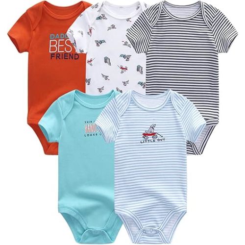 Baby Bodysuit Short Sleeve One-Piece Newborn Baby Clothes for Baby Boy and Girls
