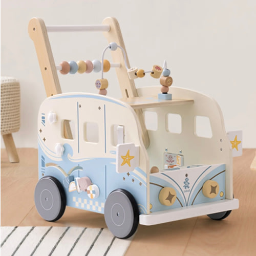 ROBUD Wooden Baby Push Walker - Vacaction Bus