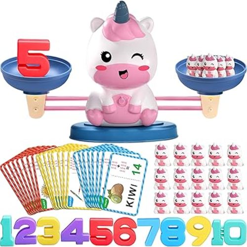 Unicorn Math Balance Toys - Montessori Toys for 3+ Years Old Kids, Learning and Educational Toys for Girls - Christmas, Birthday Gifts