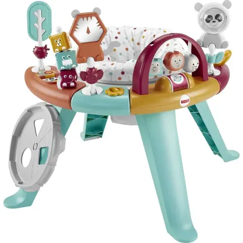 Fisher-Price 3-in-1 Spin & Sort Activity Center Watermelon Mint, convertible activity toy for baby, infant and toddlers