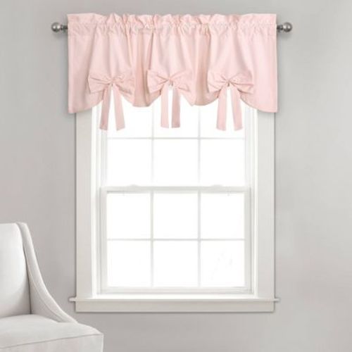 18"x52" Melody Bow Valance Blush - Lush Décor, Color: Blush Pink