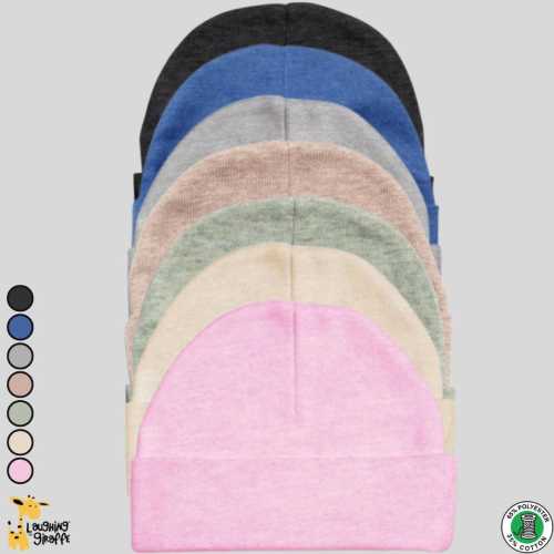 6-PACK Wholesale Luxe Baby Beanie Hats – Polyester Cotton Blend | Sublimation Beanie | Infant Hat | Personalized Baby Beanie