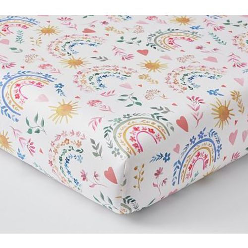 Organic Heritage Rainbow Crib Sheet , Crib Fitted Sheet , Multi