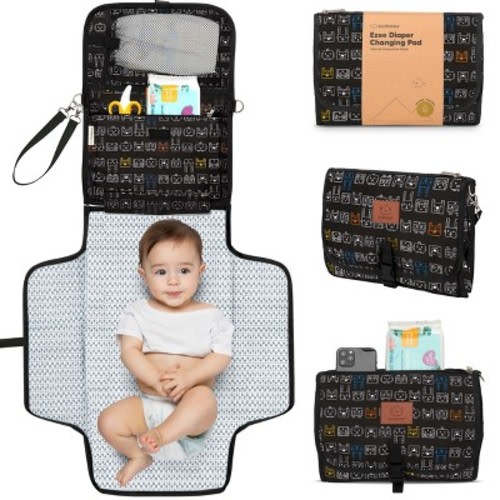 KeaBabies Ezee Diaper Changing Pad, Portable Diaper Changing Mat, Waterproof Foldable Diaper Changing Pad