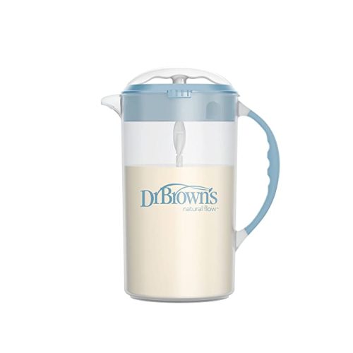 Dr. Brown's Baby Formula Mixing Pitcher with Adjustable Stopper, Locking Lid & No Drip Spout, Blue, BPA Free, 36oz, 1 Pack