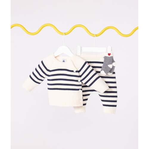 Baby 2pc knit set stripe sweater and pants - 12M