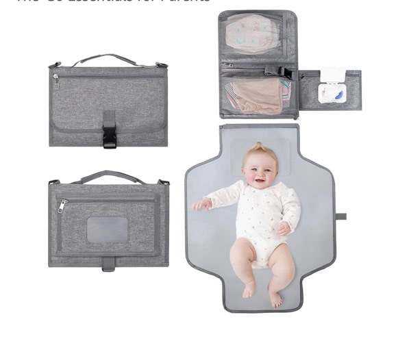 3 in 1 Portable Diaper Changing Mat, Foldable Waterproof Baby Changing Station with Wipes Pocket & Storage Bag, Travel Changing Pad for Boys and Girls, On-The-Go Essentials for Parents : Amazon.com.au: Baby
