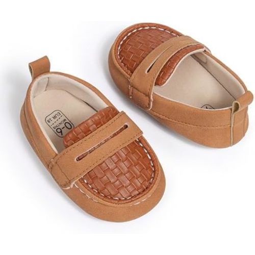 Infant Boys and Girls Oxford Shoes PU Leather Loafers Dress Shoes are Suitable for Crawling, Wedding Dress, Birthday Parties and Any Occasion