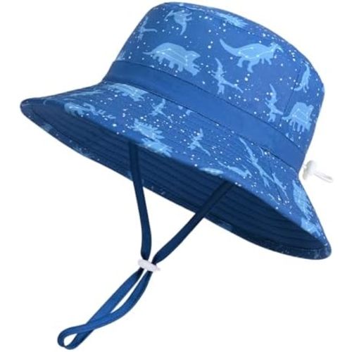Baby Boy Girl Sun Hat with UPF 50+ Outdoor Adjustable Infant Toddler Beach Hat with Wide Brim Bucket Hats for Kids