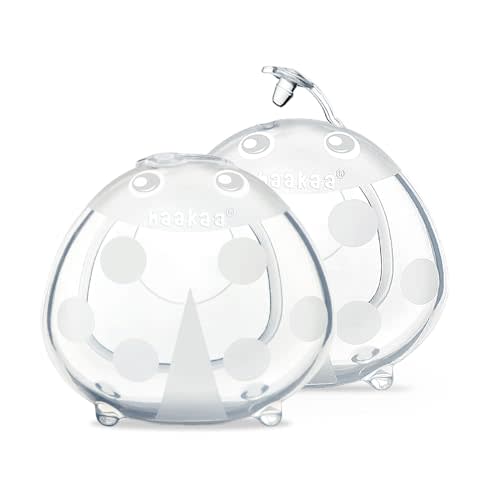 haakaa Ladybug Milk Collector 1.4oz/40ml 2pcs - Wearable Nursing Cups | Soft Breast Shells | Breastmilk Saver |Portable Letdown Catcher for Pumping On The Go Breastfeeding Moms, Protects Sore Nipples
