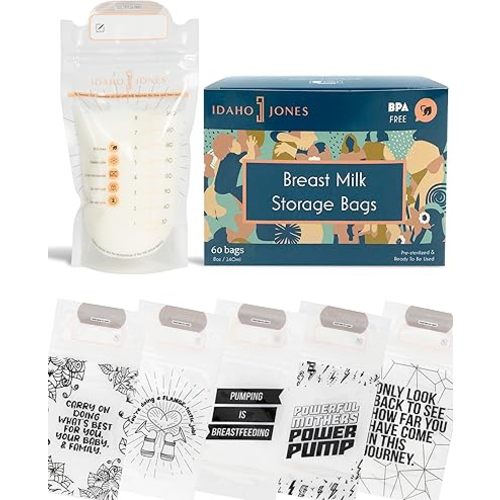 Breastmilk Storage Bags, Pump & Freeze Breast Milk, Bolsas de Leche Materna, Bolsitas de Almacenamiento - 8 Ounce, 60 Count