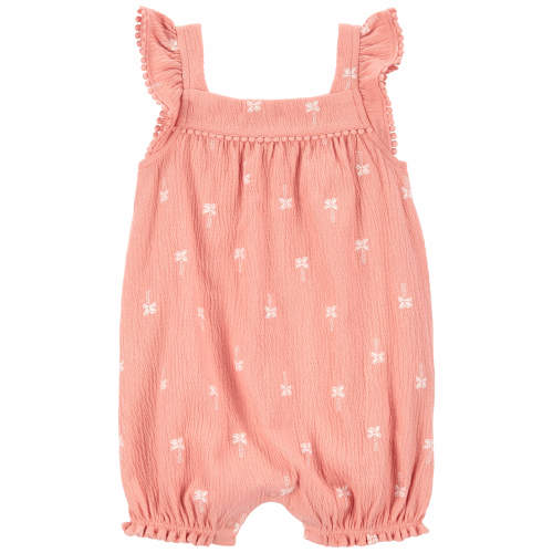 Baby Palm Tree Flutter Romper - Style,Pink