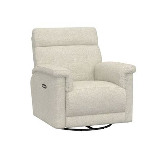 Dream Deluxe Power Recliner Performance Heathered Basketweave Alabaster White