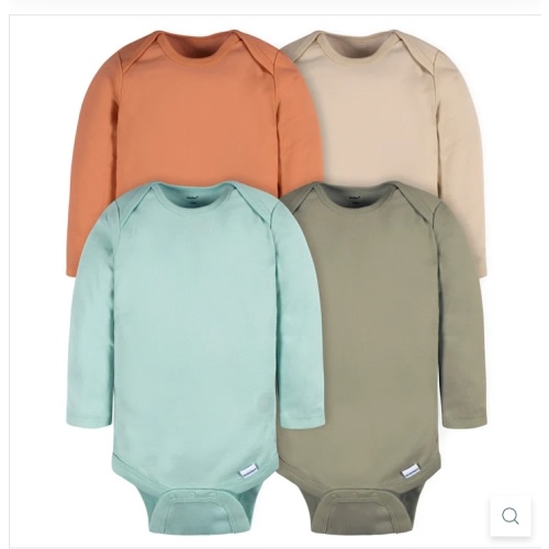 4-Pack Baby Neutral Green/ Blue Long Sleeve Onesies® Bodysuits – Gerber Childrenswear