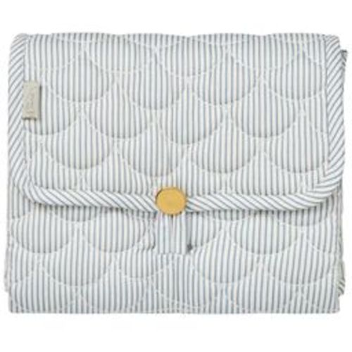 Striped Quilted Changing Mat Blue