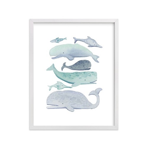 Minted® Blue Whales Wall Art by Kelsey Carlson
