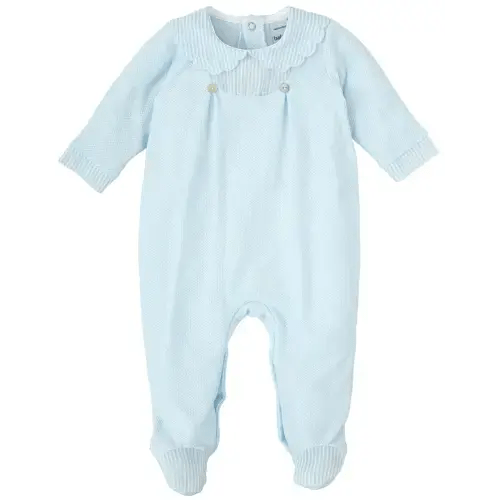 Sky Blue Striped Accent Babygro – Children's Edit