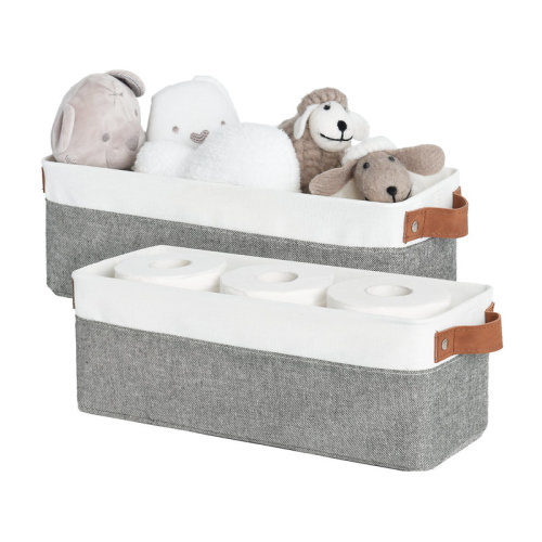 StorageWorks Bridgnorth StorageWorks Narrow Storage Bins, Small Baskets for Organizing, Long Storage Basket with Handles, Fabric Storage Bins for Shelf,2-Pack & Reviews | Wayfair