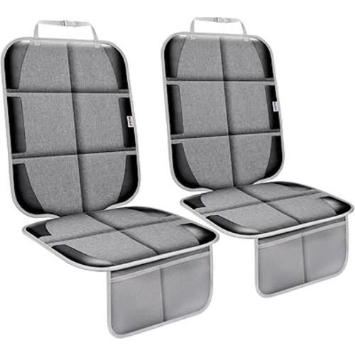 Meolsaek Car Seat Protector, Non-Slip Backing Will Not Leave Imprint, Waterproof Thicker Car Seat Cover for SUV, Sedan, Truck, Leather Seat Protector (Gray Black)