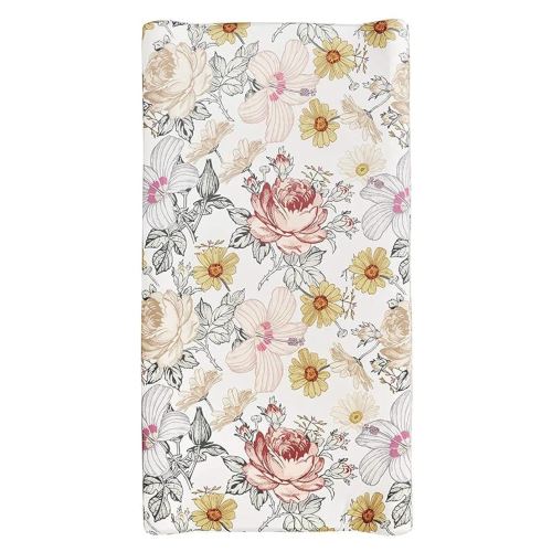 Changing Pad Cover, Diaper Baby Changing Table Covers for Girls & Boys, HNHUAMING Soft Fitted Changing Mat Cover Stretchy Nursery Changing Pad Sheets, Floral (32 X 16 Inches)