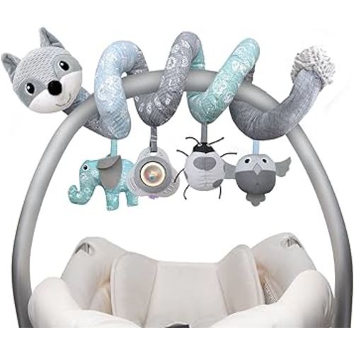 Car Seat Toys Newborn Toys Stroller Toys, Baby Toys 0-3 Months Infant Toys 0-6 Months, Baby Sprial Toys for Carseat Stroller Crib with Music Rattle, Baby Toys for 0 3 6 9 12 Boys Girls Enfants