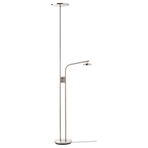 ISJAKT LED floor uplighter/reading lamp - dimmable/nickel plated 71 "