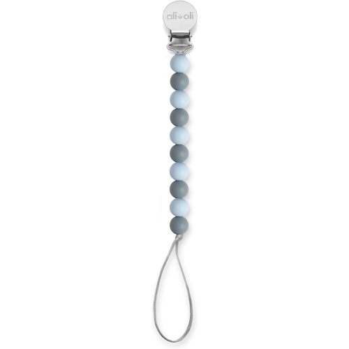 Ali+Oli Silicone Pacifier Clip for Baby (Thin Iron) 100% Food-Grade BPA Free Newborn Pacifier Holder Infant Binky Clip for Baby Boy or Girl