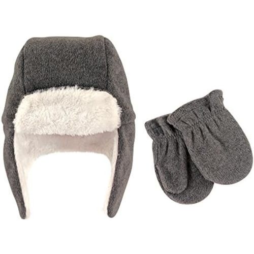 Hudson Baby Unisex Baby Fleece Trapper Hat and Mitten Set