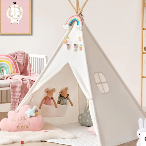 Tiny Land® Teepee Tent for Kids with Mat – Indoor Play Tent with Floor Mat
