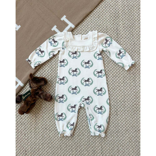 Darla Day Romper - Highland Horses with Palmetto Pearl