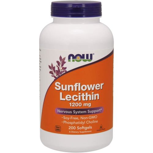 NOW Foods Sunflower Lecithin 1200 mg Soy-Free, Non-GMO - 200 Softgels