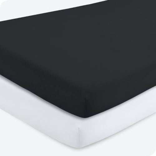 Fitted Crib Microfiber Sheet Black/White 2pk by Bare Home