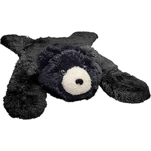 Handmade Bear Rug - Cozy Woodland Nursery Decor for Newborns - Adorable Kids Rug - Soft & Cuddly Brown Bear Floor Throw - Big Lovey - Perfect New Born Baby Essential (Shadow Black)