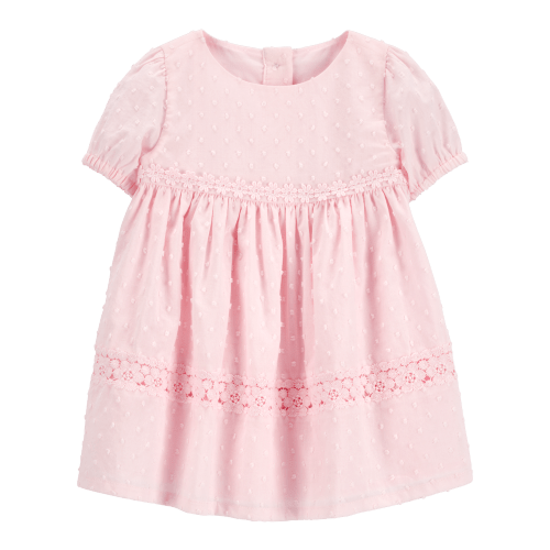 Baby Textured Babydoll Dress- Pink - OshKosh | Carter's