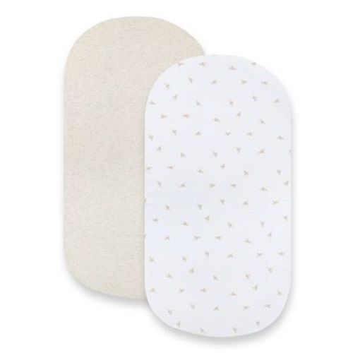 Burt's Bees Baby Organic Bassinet Sheet - Golden Bee/oatmeal - 2pk