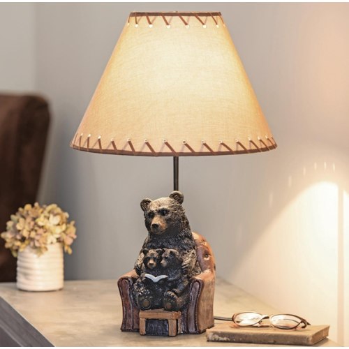 Reading Bear Cubs Table Lamp | Black Forest Decor