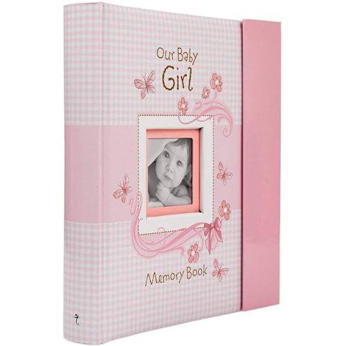 Christian Art Gifts Girl Baby Book of Memories Pink Keepsake Photo Album | Our Baby Girl Memory Book | Baby Book with Bible Verses, The First Year