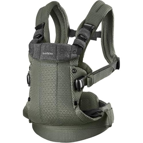 BabyBjörn Baby Carrier Harmony, Dark Green, 3D Mesh | 3-in-1 Ergonomic Baby Carrier; Newborn, Facing-in, Outward-Facing, and Back Carrying Positions Supported (7-40 lbs), Newborn to Toddler