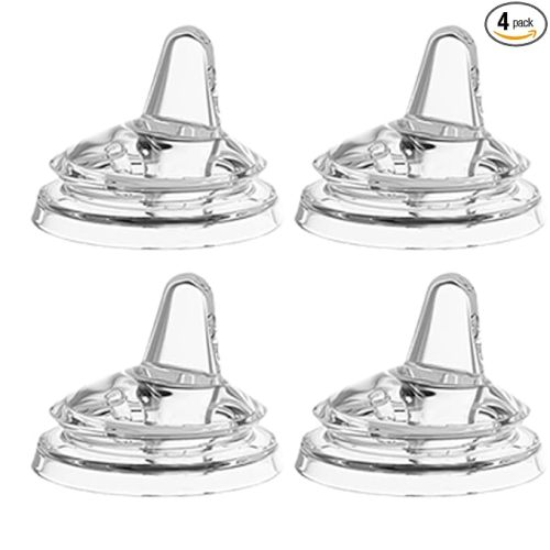 Sippy Spout Nipples for Philips Avent Natural Baby Bottles – Soft Silicone Trainer Nipple for 6M+ Babies, BPA-Free, Spill-Resistant, Pack of 4